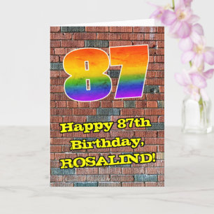 87th Birthday: Fun Graffiti-Inspired Rainbow 87 Card