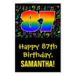 [ Thumbnail: 87th Birthday: Fun Music Symbols + Rainbow # 87 Card ]
