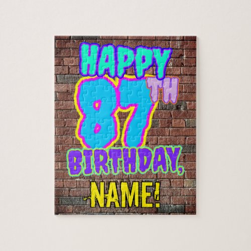 87th Birthday  Fun Urban Graffiti Inspired Look Jigsaw Puzzle