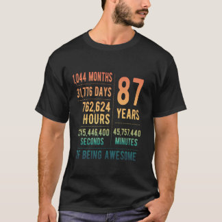 87th Birthday Men Women Funny 87 Years Old T-Shirt