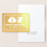 [ Thumbnail: 87th Birthday: Name + Art Deco Inspired Look "87" Foil Card ]