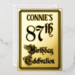 [ Thumbnail: 87th Birthday Party — Elegant Script + Custom Name Invitation ]