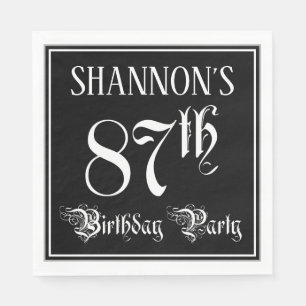87th Birthday Party — Fancy Script + Custom Name Napkins