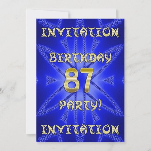 87th Birthday party invitation