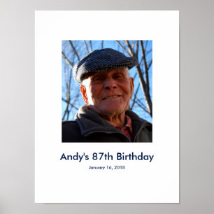 87th Birthday photo custom Sign In Party Board 87