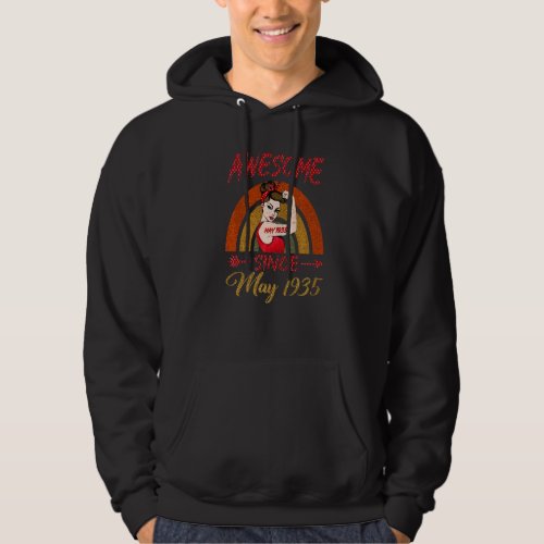 87th Birthday Queen Awesome Since May 1935 Rainbow Hoodie