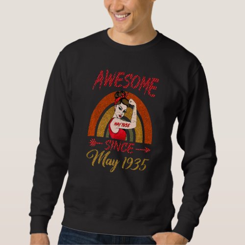 87th Birthday Queen Awesome Since May 1935 Rainbow Sweatshirt