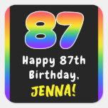 [ Thumbnail: 87th Birthday: Rainbow Spectrum # 87, Custom Name Sticker ]