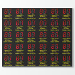 [ Thumbnail: 87th Birthday: Red Digital Clock Style "87" + Name Wrapping Paper ]