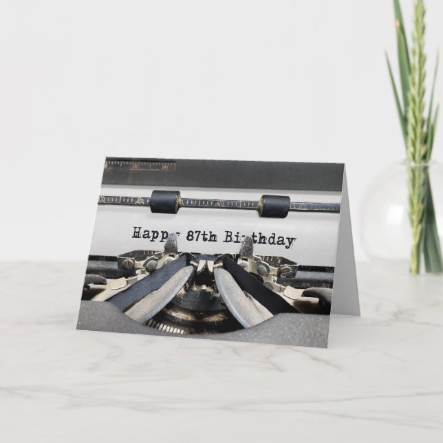 87th Birthday Retro Typewriter  Card (Front)