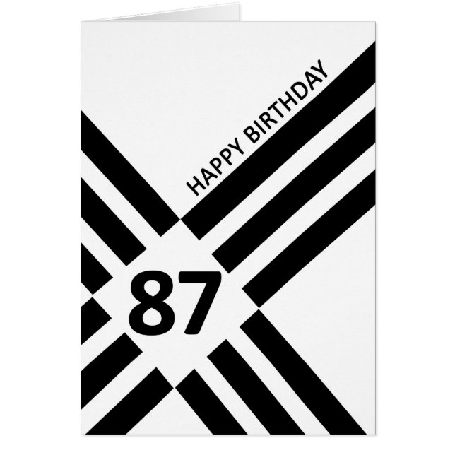 87th Diagonal Black Line Design Birthday Cards (Front)