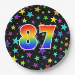 [ Thumbnail: 87th Event: Bold, Fun, Colorful Rainbow 87 Paper Plates ]
