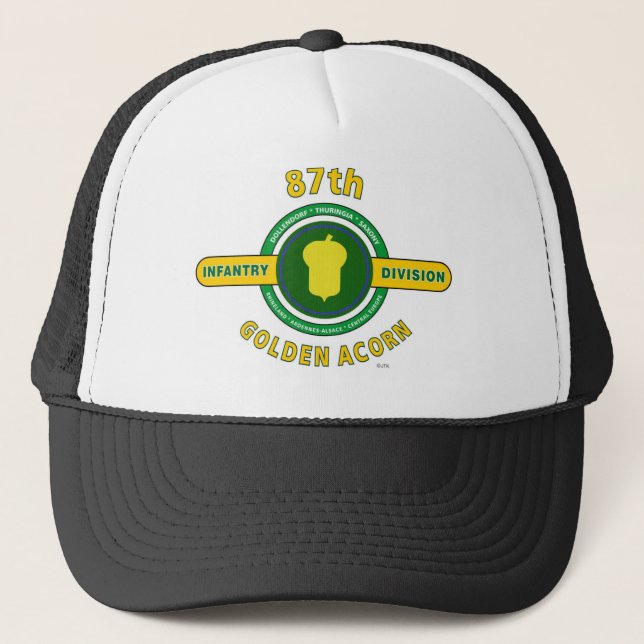 87TH INFANTRY DIVISION "GOLDEN ACORN" TRUCKER HAT (Front)