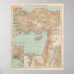 8889 Turkey, Syria, Palestine Poster