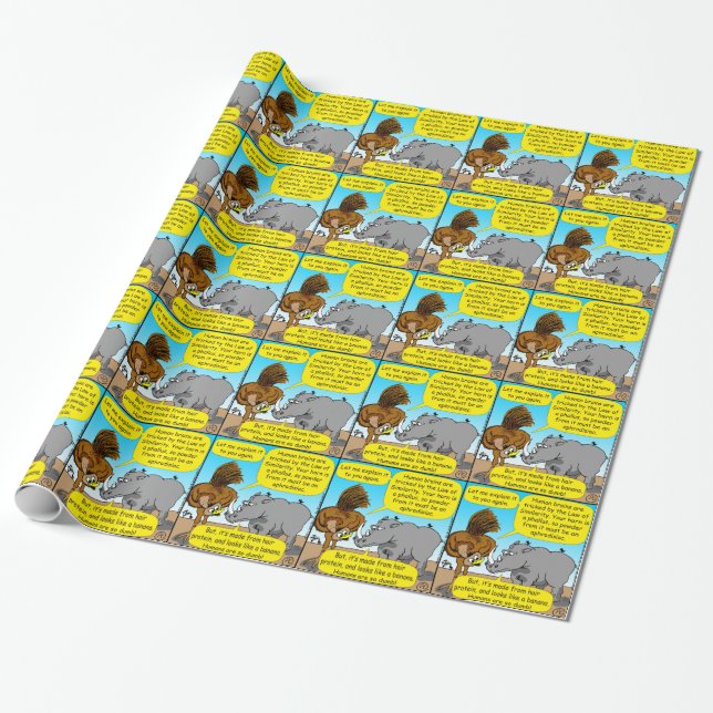 889 Rhino phallus cartoon Wrapping Paper (Unrolled)