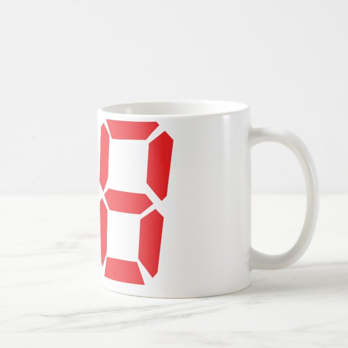 88 eighty eight red alarm clock digital number coffee mugs