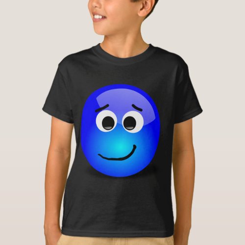 88_Free_3D_Apprehensive_Smiley_Face_Clipart_Illust T_Shirt