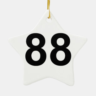 88 - number eighty-eight ceramic ornament