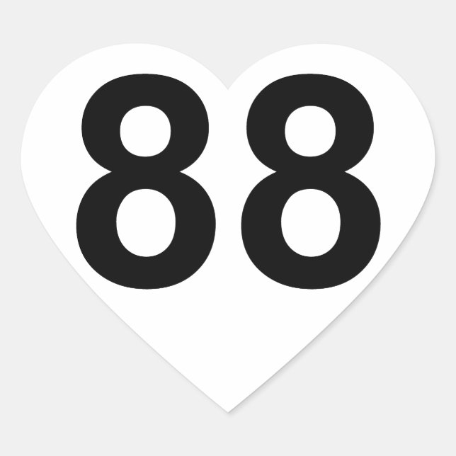 88 - number eighty-eight heart sticker (Front)