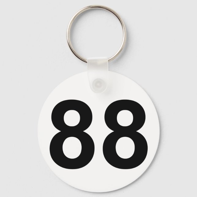 88 - number eighty-eight keychain (Front)