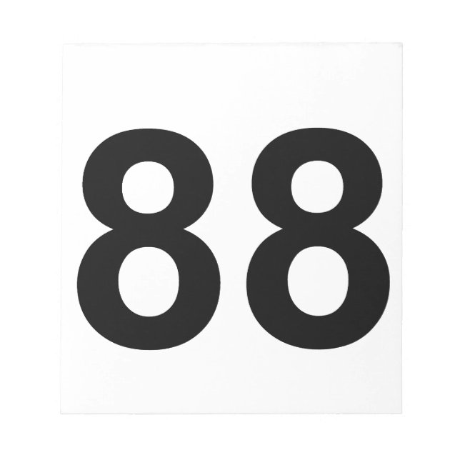 88 - number eighty-eight notepad (Front)