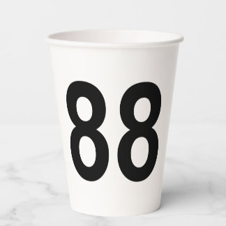 88 - number eighty-eight paper cups