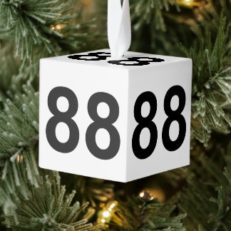 88 - number eighty-eight plate cube ornament