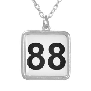 88 - number eighty-eight silver plated necklace
