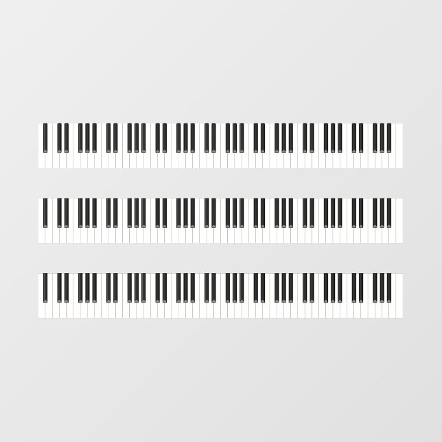 88 Piano Keys For Crafts Custom Scale Decal (Front)