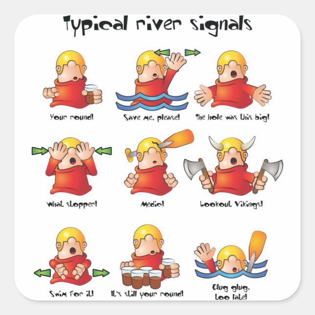 88. River Signals Color Square Sticker (Front)