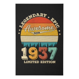 88 Year Old Bday 1937 Awesome 88th Birthday Gift Faux Canvas Print