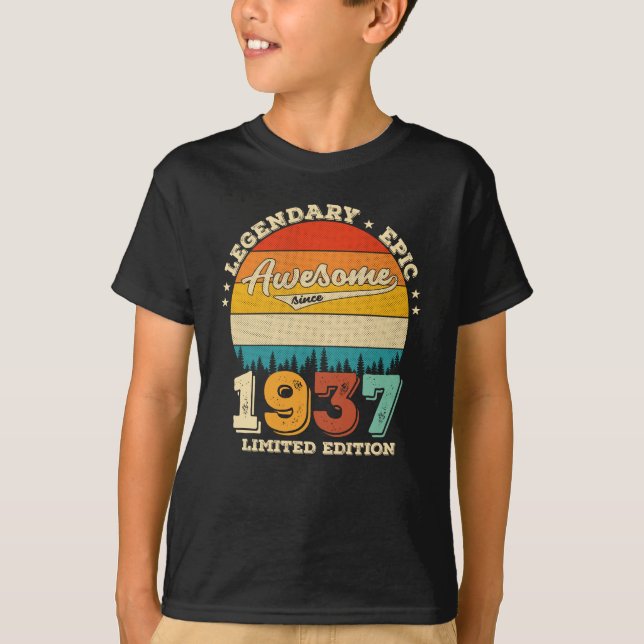 88 Year Old Bday 1937 Awesome 88th Birthday Gift T-Shirt (Front)