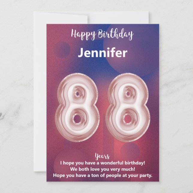 88 year old Happy Birthday card (Front)