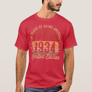 88 Year Old Vintage 1934 Limited Edition 88th Birt T-Shirt
