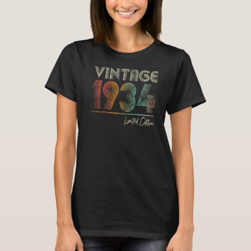 88 Years Old Vintage 1934 88th Birthday Women Men T_Shirt