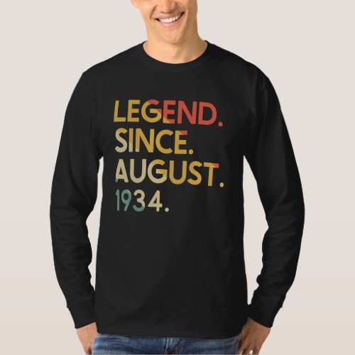 88 Years Old Vintage Legend Since August 1934 88th T_Shirt