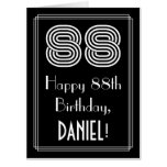 [ Thumbnail: 88th Birthday — Art Deco Inspired Look “88” + Name Card ]