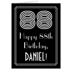 88th Birthday — Art Deco Inspired Look “88” + Name Card