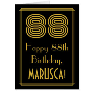 88th Birthday: Art Deco Inspired Look “88” + Name Card