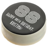 88th Birthday - Art Deco Inspired Look "88", Name Chocolate Covered Oreo (Angled)