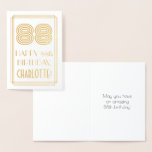 [ Thumbnail: 88th Birthday - Art Deco Inspired Look "88" & Name Foil Card ]