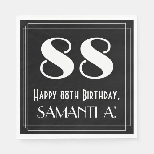 88th Birthday  Art Deco Inspired Look 88 Name Napkins