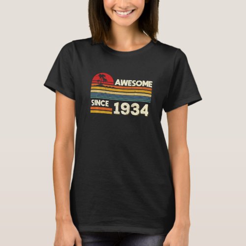 88th Birthday Awesome Since 1934 88 Years Old Birt T_Shirt