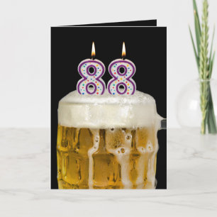 88th Birthday Beer on black Card