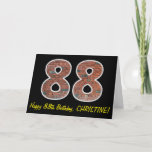 [ Thumbnail: 88th Birthday - Brick Wall Pattern "88" W/ Name Card ]