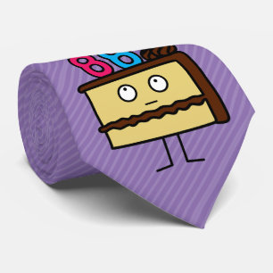 88th Birthday Cake with Candles Neck Tie