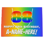 [ Thumbnail: 88th Birthday: Colorful, Fun Rainbow Pattern # 88 Gift Bag ]