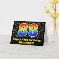 88th Birthday: Colorful Music Symbols & Rainbow 88 Card | Zazzle