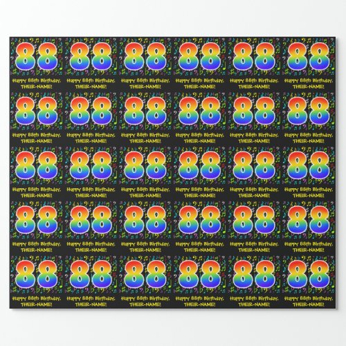 88th Birthday Colorful Music Symbols Rainbow 88 Wrapping Paper
