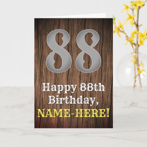 88th Birthday Country Western Inspired Look Name Card